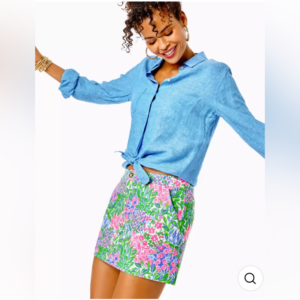 Lilly Pulitzer Pink Green Floral Skort